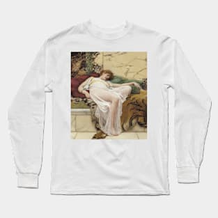 A Siesta by John William Godward, 1895 Long Sleeve T-Shirt